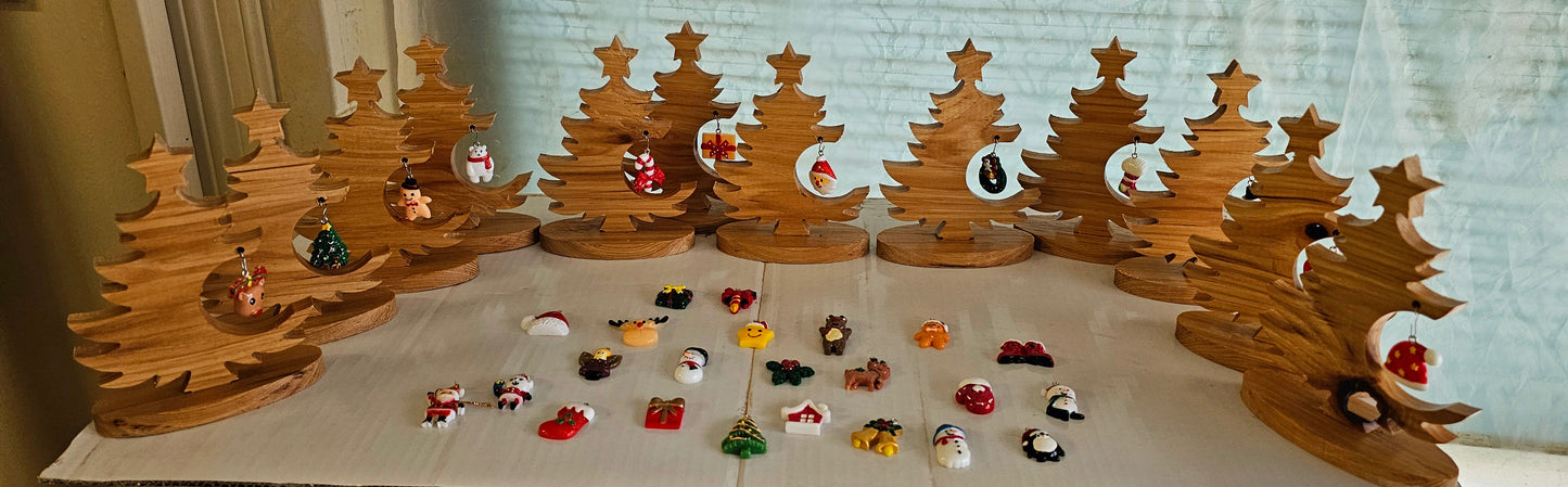 Christmas trees w/assorted ornaments