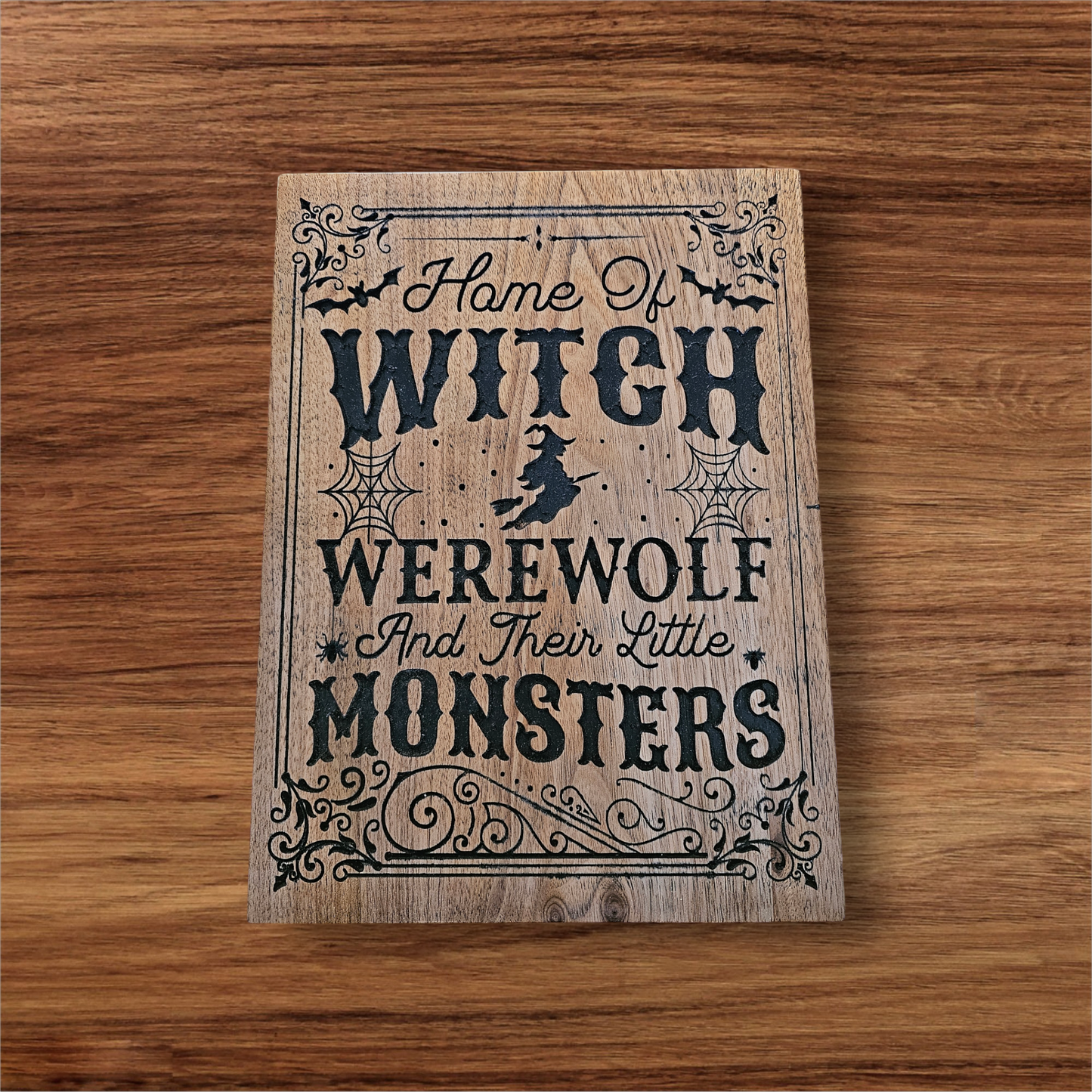 Witch,Werewolf and lil monsters wall decor