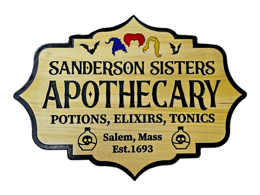 Sanderson Sisters Apothecary sign