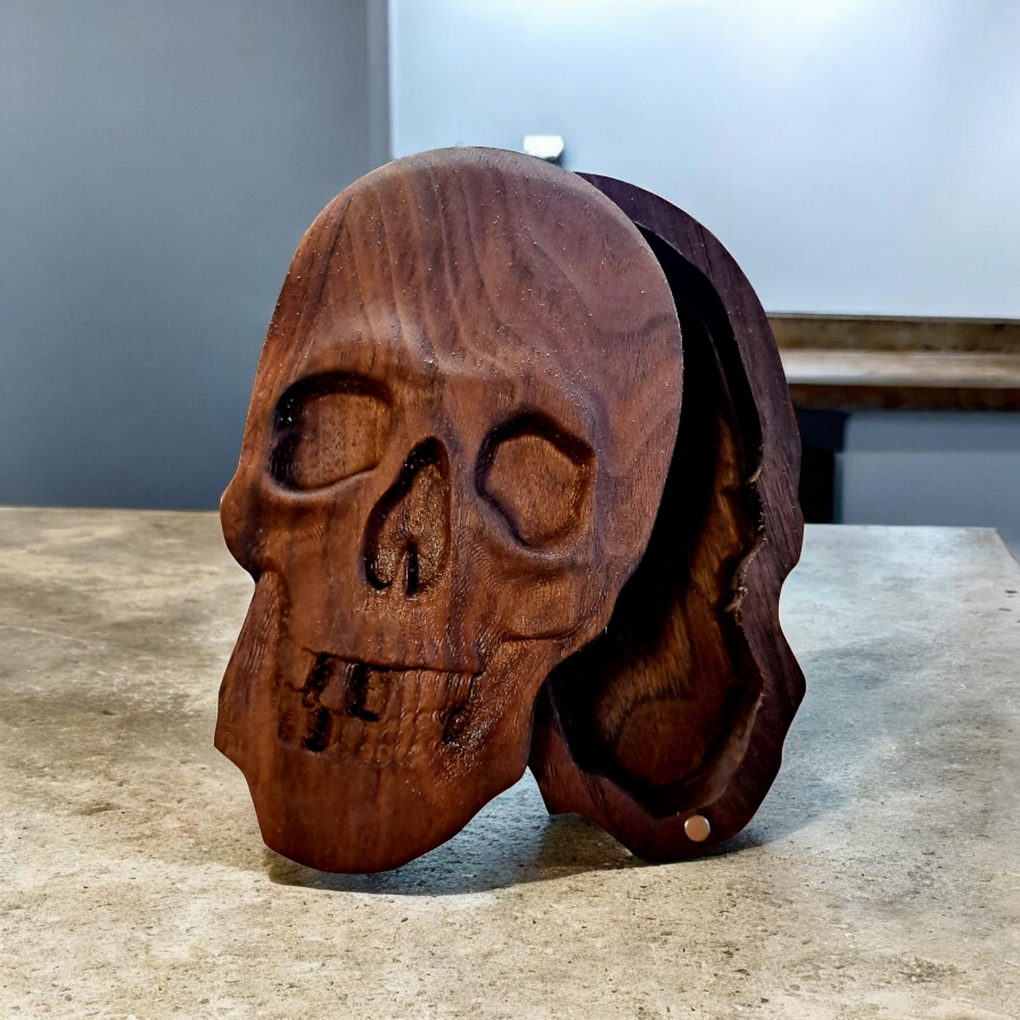 Walnut skull box